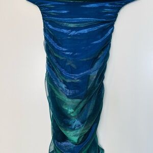 Shimmery Blue/ green dress with bodysuit underneath
